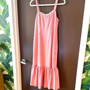 LUSH candy striped red flounce hem dress sz small